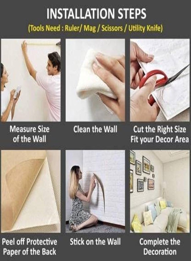 Lukzer 8PC 3D Foam Wallpaper Wall Panel Covering Hard Waterproof Soundproof Decorative Interior for Home, Cafe Decoration, Office (Diamond/ 70 x 70cm) - Image 5